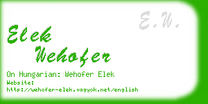 elek wehofer business card